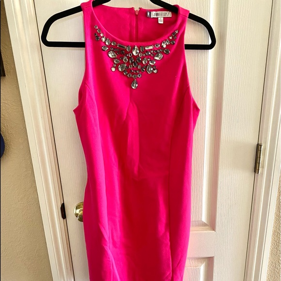 Jennifer Lopez fitted hot pink dress size 6 - Picture 1 of 3